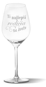 Sablio Pohár na víno Tí najlepší rodičia na svete 49 cl