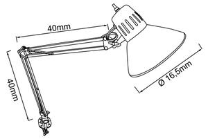 Brilliant - Stolná lampa s klipom HOBBY 1xE27/40W/230V biela