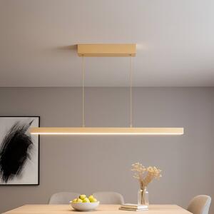 LED závesné svietidlo Vayana, dĺžka 114 cm, piesková farba, kov,, Krémová / jantárovo žltá, Obývacia izba / jedáleň, kov, Moderný, Závesné svietidlo