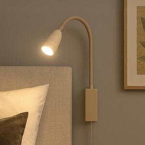 LED nástenné svetlo Sten, piesková farba, výška 61 cm Ovládanie gestami, Krémová / jantárovo žltá, Spálňa, kov, Moderný, Svetlo na čítanie
