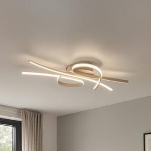 Stropné LED svetlo Biba, piesková farba, dĺžka 100 cm, kov,, Krémová / jantárovo žltá, Obývacia izba / jedáleň, kov, Moderný, Stropné svetlo