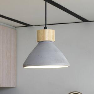 OSRAM závesné svietidlo CONCRETE WOOD, sivá, Ø 22 cm, betón, E27, Hliník / sivá / zinok, Obývacia izba / jedáleň, Betón, Štýl mladých, Závesné svietidlo