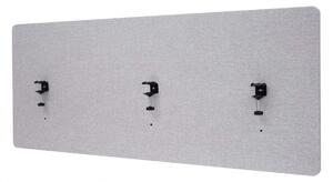 Akustický panel na stôl HWC-G75 - dvojstenná látka/textil - 60x160cm - sivá