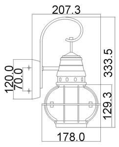 Kichler KL-BRIDGEPOINT-S -Vonkajšie svietidlo BRIDGEPOINT 1xE27/60W/230V IP44