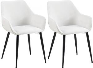 Set 2 jedálenských stoličiek látka Vessa - krémová