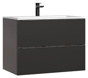 CMD Kúpeľňová skrinka pod umývadlo Capri Cosmos 80 cm - dub/čierna matná