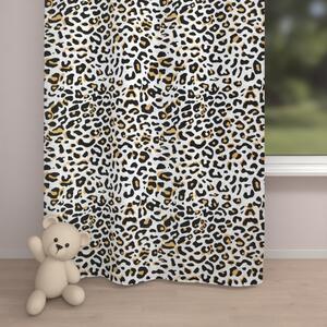 Biante Detský bavlnený záves Sandra SA-409 Leopardí vzor na bielom 150x140 cm