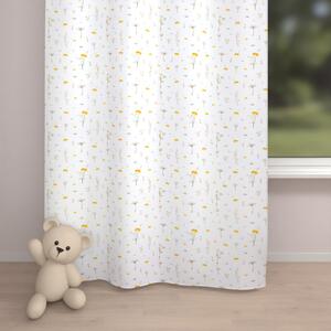 Biante Detský bavlnený záves Sandra SA-497 Žlté bylinky na bielom 150x160 cm
