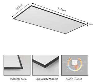 Brilagi - LED stropné svietidlo SLIMFRAME LED/80W/230V 120x60 cm 3000/4000/6000K čierne