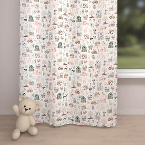 Biante Detský bavlnený záves Sandra SA-563 Zvieratká na farme na bielom 150x150 cm