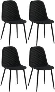 4x Stolička Giverny látka - čierna