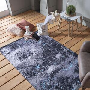Viacfarebný koberec so strieborno-modrým motívom Šírka: 80 cm | Dĺžka: 300 cm