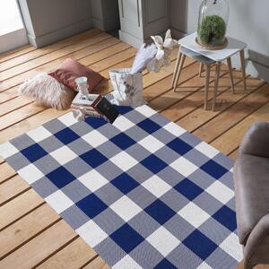 Kvalitný koberec s károvaným vzorom Modrá Šírka: 160 cm | Dĺžka: 210 cm