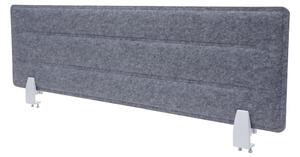 Akustický panel na stôl HWC-G76 - tkanina/textil s reliéfom - 100x30cm - sivá