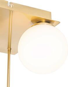 Moderné stropné svietidlo zlaté s opálovým sklom 5-svetlo - Atény