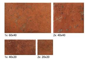Dlažba Cir Cotto de Campiano rosso siena v dekore modulare 39 s rozmermi 40x60, 40x40, 20x40, 20x20 cm mat 1080849