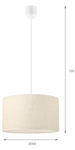 Závesné svietidlo na lanku SIRJA PLISADO 1xE27/15W/230V pr. 35 cm krémové