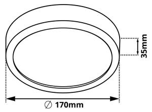 LED Stropné svietidlo DIEGO LED/12W/230V 4000K IP40 pr. 16,5 cm biele