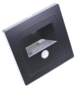 LED schodiskové svietidlo s pohybovým a súmrakovým senzorom LED/3W/230V 6000K čierna