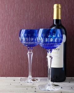 Bohemia Crystal Brúsené poháre na víno Tomy modrá 190 ml (set po 6 ks)