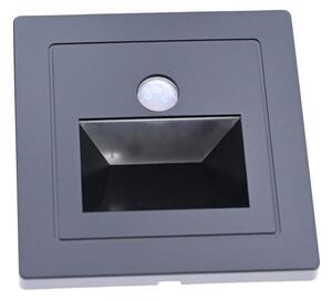 LED schodiskové svietidlo s pohybovým a súmrakovým čidlom LED/3W/230V 3000K čierna