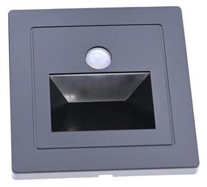 LED schodiskové svietidlo s pohybovým a súmrakovým senzorom LED/3W/230V 6000K čierna