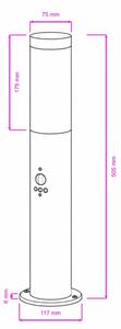BRILAGI - Vonkajšia lampa s pohybovým čidlom ELIA 1xE27/20W/230V IP44 50 cm antracit