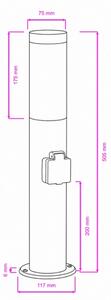 BRILAGI - Vonkajšie svietidlo so zásuvkou ELIA 1xE27/20W/230V IP44 50 cm antracit
