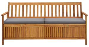 Záhradná úložná lavica s podložkou 170 cm, akáciový masív