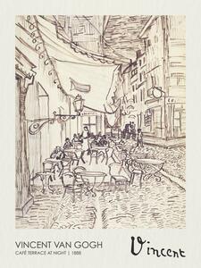 Obrazová reprodukcia Café Terrace at Night Sketch (1888), Vincent van Gogh