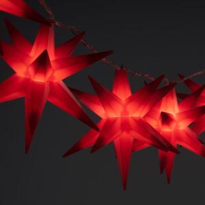 Nexos 86219 Vianočné LED hviezdy - 10 LED, červené, priehľadný kábel
