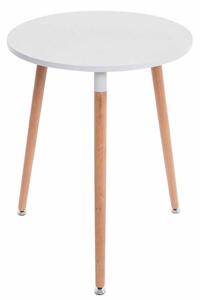 Jedálenský stôl okrúhly drevený Amalia natura - v75 x Ø60 cm - Biela