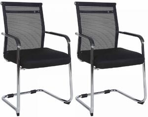 Set 2 kresiel pre návštevníkov Denny chróm rám - čierna