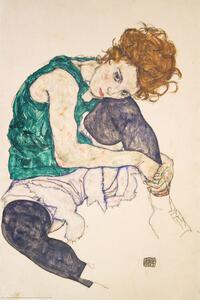 Plagát, Obraz - Seated Woman with Bent Knees, Egon Schiele