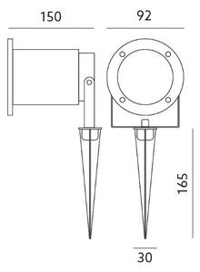 Vonkajšie svietidlo BLAKE 2 GU10/50W/230V IP65
