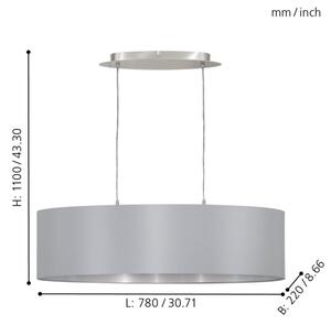 Eglo 31612 - Luster na lanku MASERLO 2xE27/60W/230V