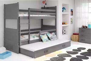 Interbeds Poschodová posteľ Rico 3 trojmiestna 190cm x 80cm sivá