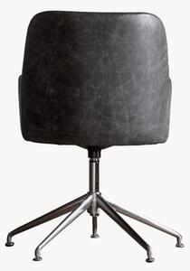 Otočná kožená stolička s opierkami Curie