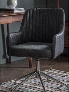 Otočná kožená stolička s opierkami Curie