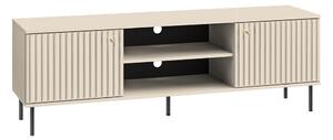 TV stolík Jamuzi 160 cm na kovových nohách - kašmír / čierne nožičky