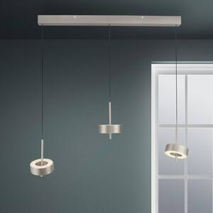 Paul Neuhaus Smart LED závesná lampa Q-Rotate, hliníková 3-lampa., Hliník / sivá / zinok, Obývacia izba / jedáleň, Hliník, Moderný, Závesné svietidlo