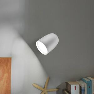 Bover LED vonkajšie nástenné svietidlo Nut, biele, hliník/oceľ, výška 13,5 cm