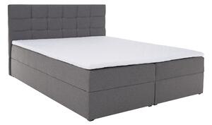 KONDELA Boxspringová postel, 180x200, sivá látka, KAMILIA