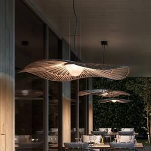 Bover LED vonkajšia závesná lampa Mediterránia, hnedá, Ø 105 cm, Hnedá / hrdzavá, Plast, Dizajn, Závesné svietidlo