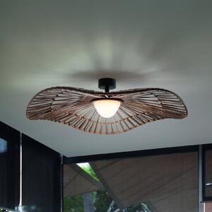Bover LED vonkajšie stropné svietidlo Mediterránia, hnedá farba, Ø 105 cm