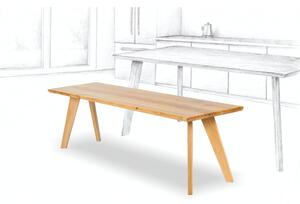 Wooded Jídelní lavice Azura z masivu DUB Velikost lavice: 190 x 42 cm +1000 Kč