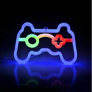 LED Neónová nástenná dekorácia GAME LED/3W/3xAA USB modrá