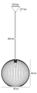 Závesné svietidlo BERONI Čierne 1/E27, D45 cm