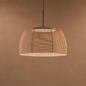 Bover LED závesná lampa Tanit, Ø 61 cm, čierna/béžová, látka