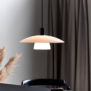 Závesná lampa Verona v bielej a čiernej, Biela / opálová, Obývacia izba / jedáleň, Sklo, Moderný, Závesné svietidlo